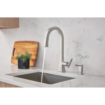 GROHE 30365DC0 Carre Single-Handle Pull Down Kitchen Faucet Dual Spray 1.75 GPM - Supersteel