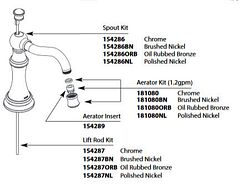 MOEN 154287NL Weymouth Lift Rod Kit - Polished Nickel