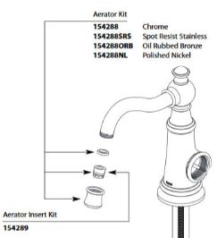 MOEN 154288 Weymouth Aerator In Chrome