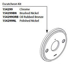 MOEN 154299BN Weymouth Chrome Wall Escutcheon and Gasket - Brushed Nickel