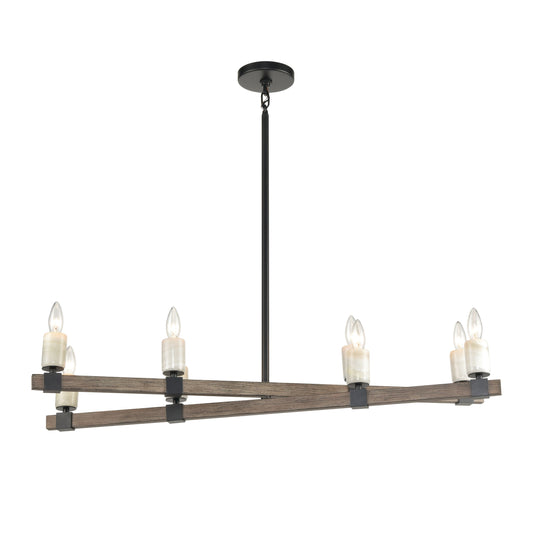 ELK SHOWROOM 15463/8 Stone Manor 39'' Wide 8-Light Linear Chandelier - Matte Black