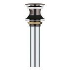 GROHE 48656A00 Bathroom Sink Push Drain with Overflow - Hard Graphite
