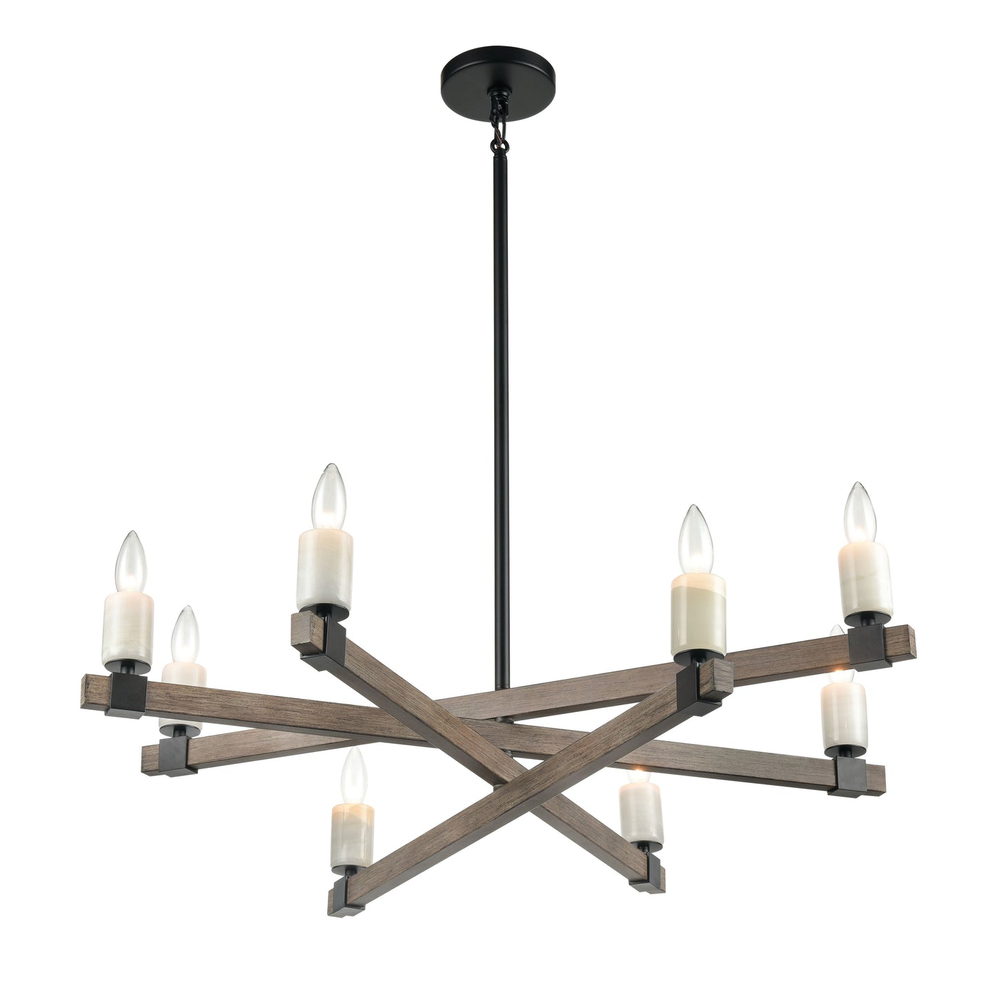 ELK SHOWROOM 15466/8 Stone Manor 34'' Wide 8-Light Chandelier - Matte Black