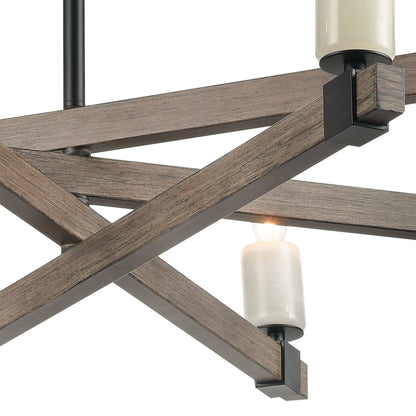 ELK SHOWROOM 15466/8 Stone Manor 34'' Wide 8-Light Chandelier - Matte Black