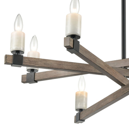 ELK SHOWROOM 15466/8 Stone Manor 34'' Wide 8-Light Chandelier - Matte Black