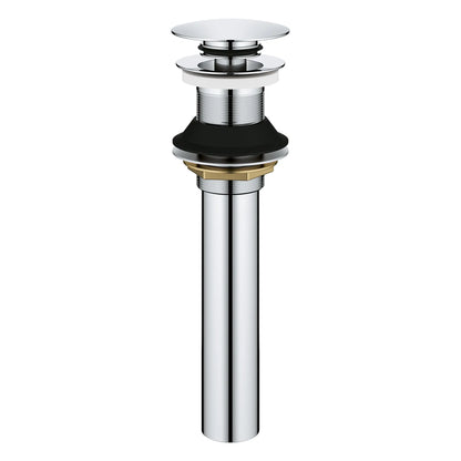 GROHE Universal Bathroom Sink Push Drain without Overflow - Chrome, 48657000