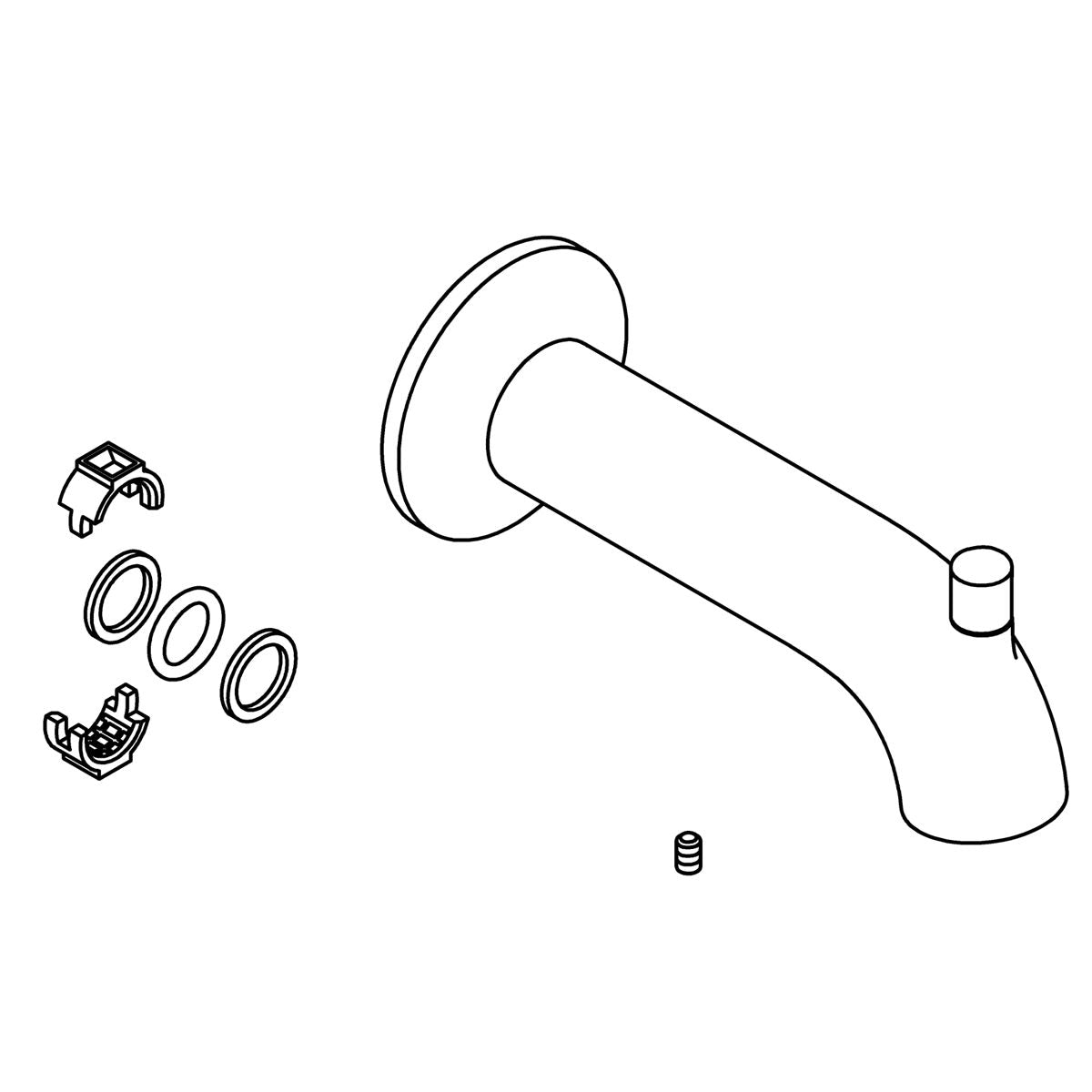 KOHLER Tub Spout Assembly - Vibrant Brushed Moderne Brass, K-1547514-2MB