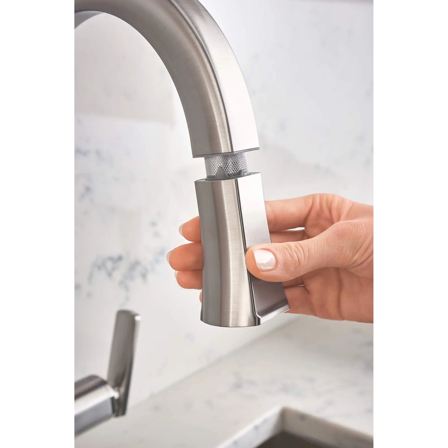 GROHE 30365DC0 Carre Single-Handle Pull Down Kitchen Faucet Dual Spray 1.75 GPM - Supersteel