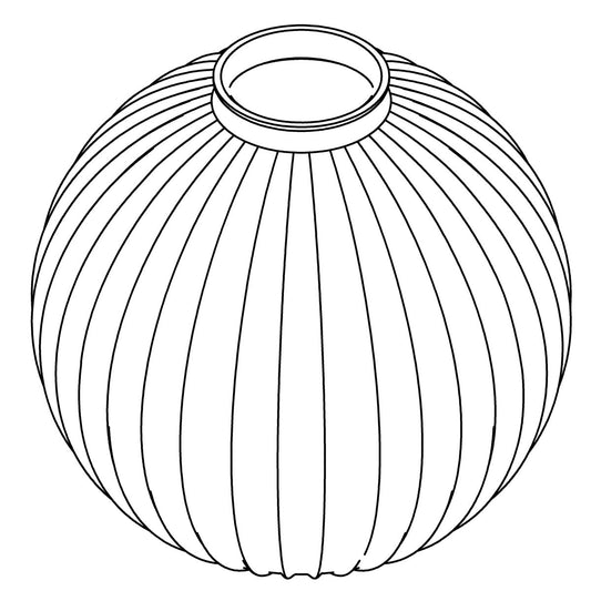 KOHLER Glass Shade, Clear Ribbed, K-1549024