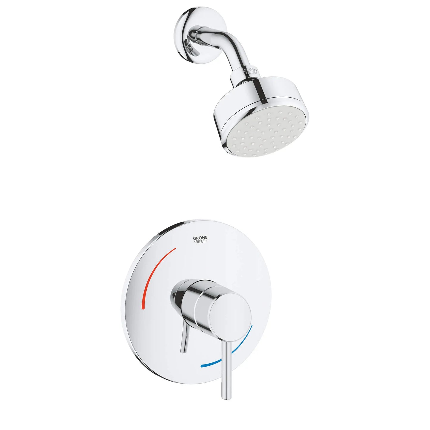 GROHE 3507510A Concetto Pressure Balance Valve Shower Combo - Chrome