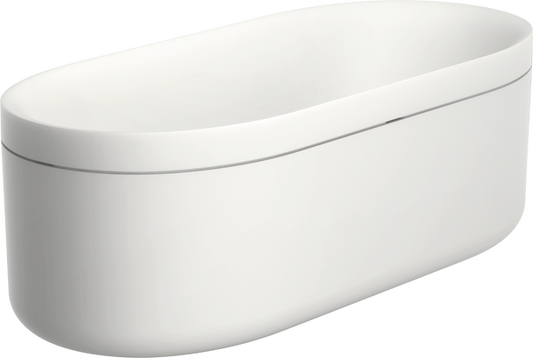 AXOR 42005140 Suite Tubs 75" Free Standing Solid Surface Soaking Tub with Center Drain and Drain Assembly - Less Shelf, Brushed Bronze