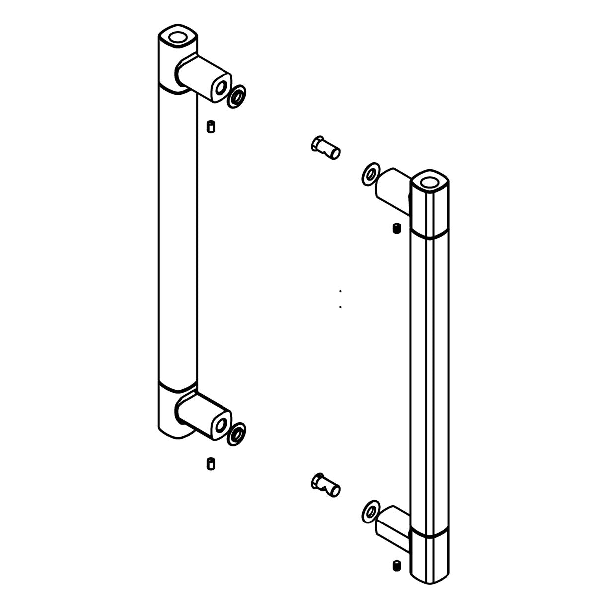 KOHLER Handle Kit B2B, 5/16 Glass - Polished Chrome, K-1552051-CP