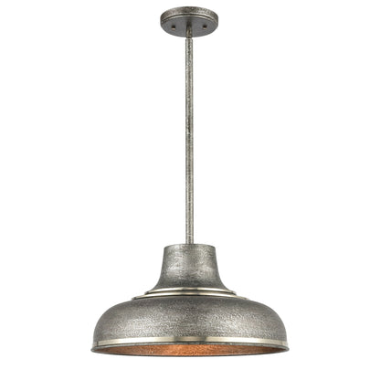 ELK SHOWROOM 15575/1 Kerin 16'' Wide 1-Light Pendant - Textured Silver Gray