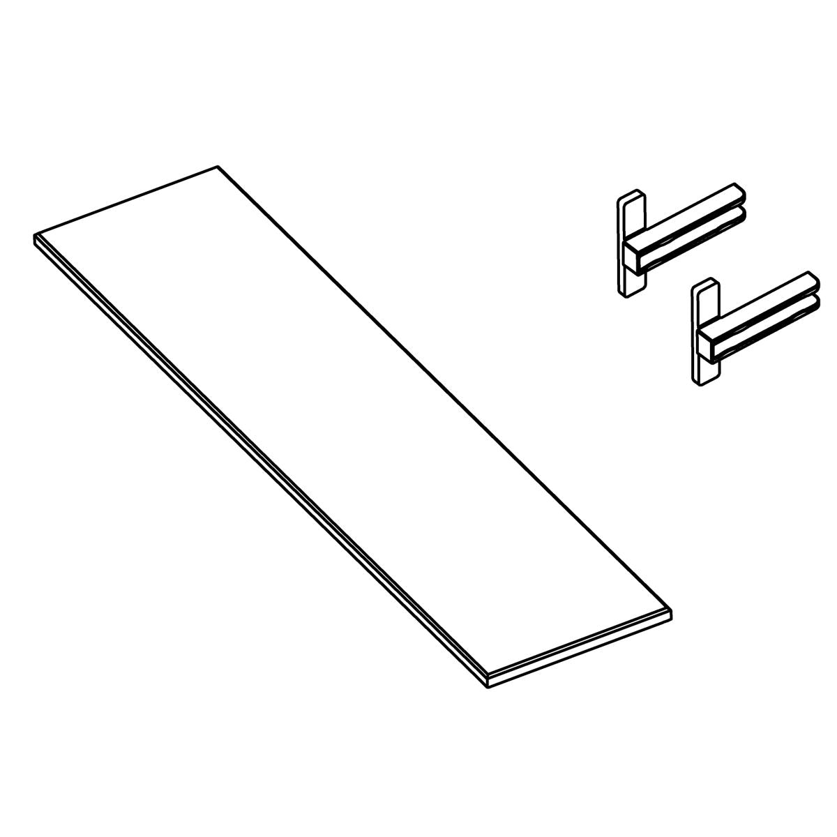 KOHLER Glass Shelf 16" Opp (1 Shelf 2 Holders), K-1560973