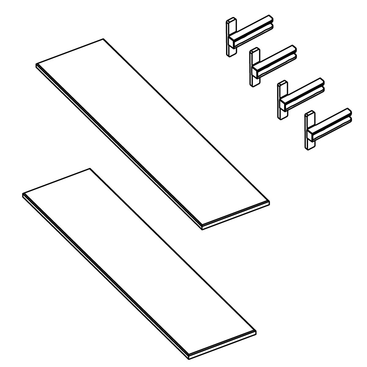 KOHLER Glass Shelf 16" Opp (1 Shelf 2 Holders), K-1561938