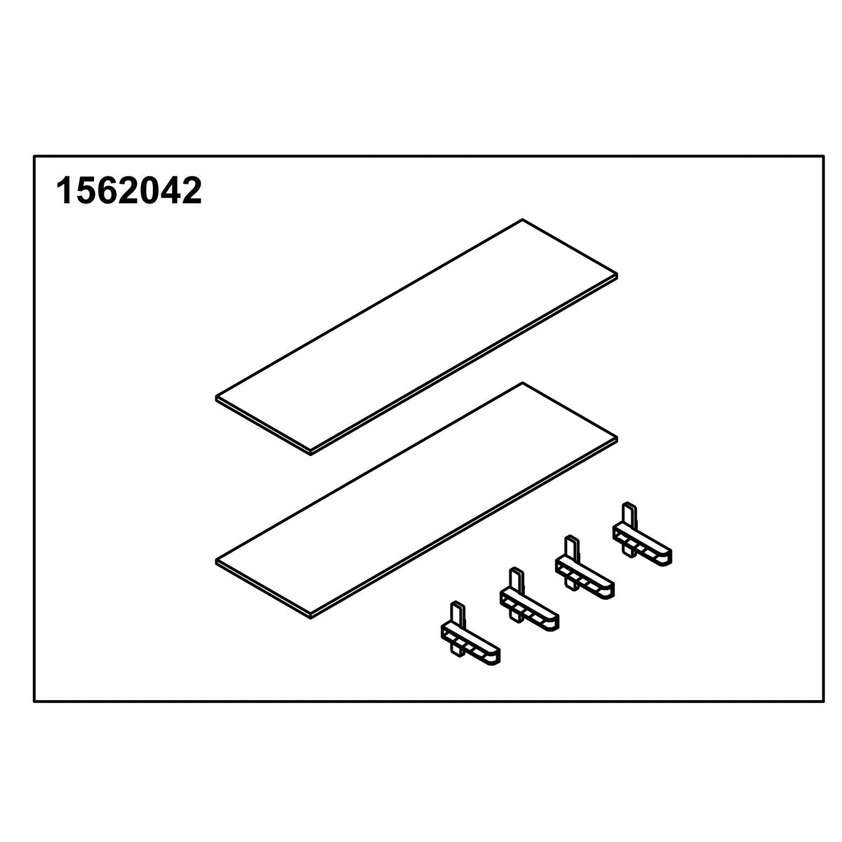 KOHLER Glass Shelf 15" Good (2 Shelf 4 Holders), K-1562042