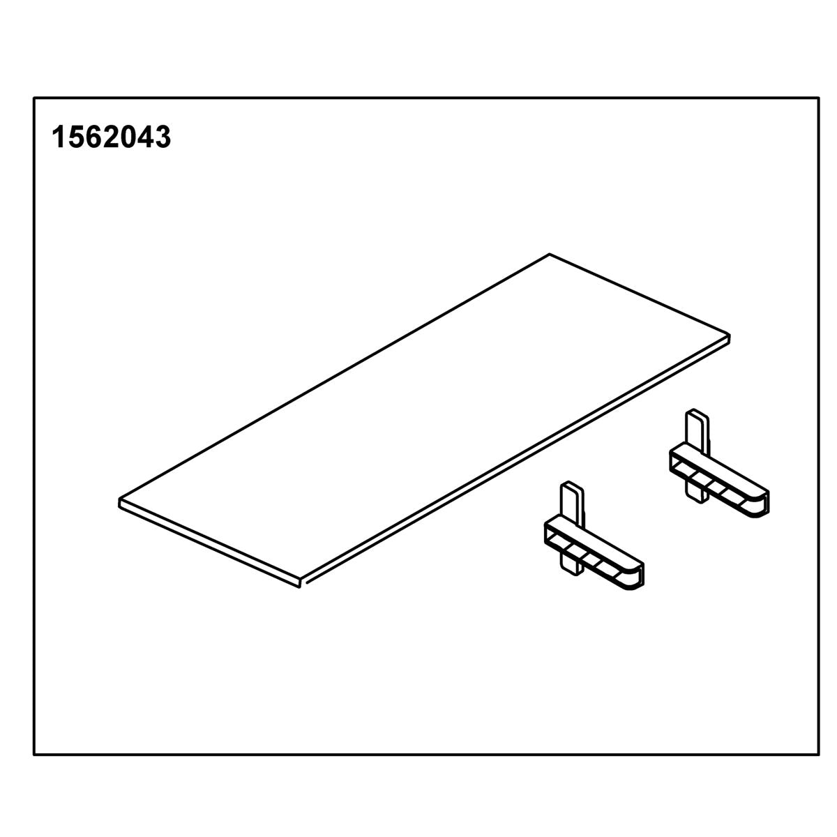 KOHLER Glass Shelf 15" Good (1 Shelf 2 Holders), K-1562043