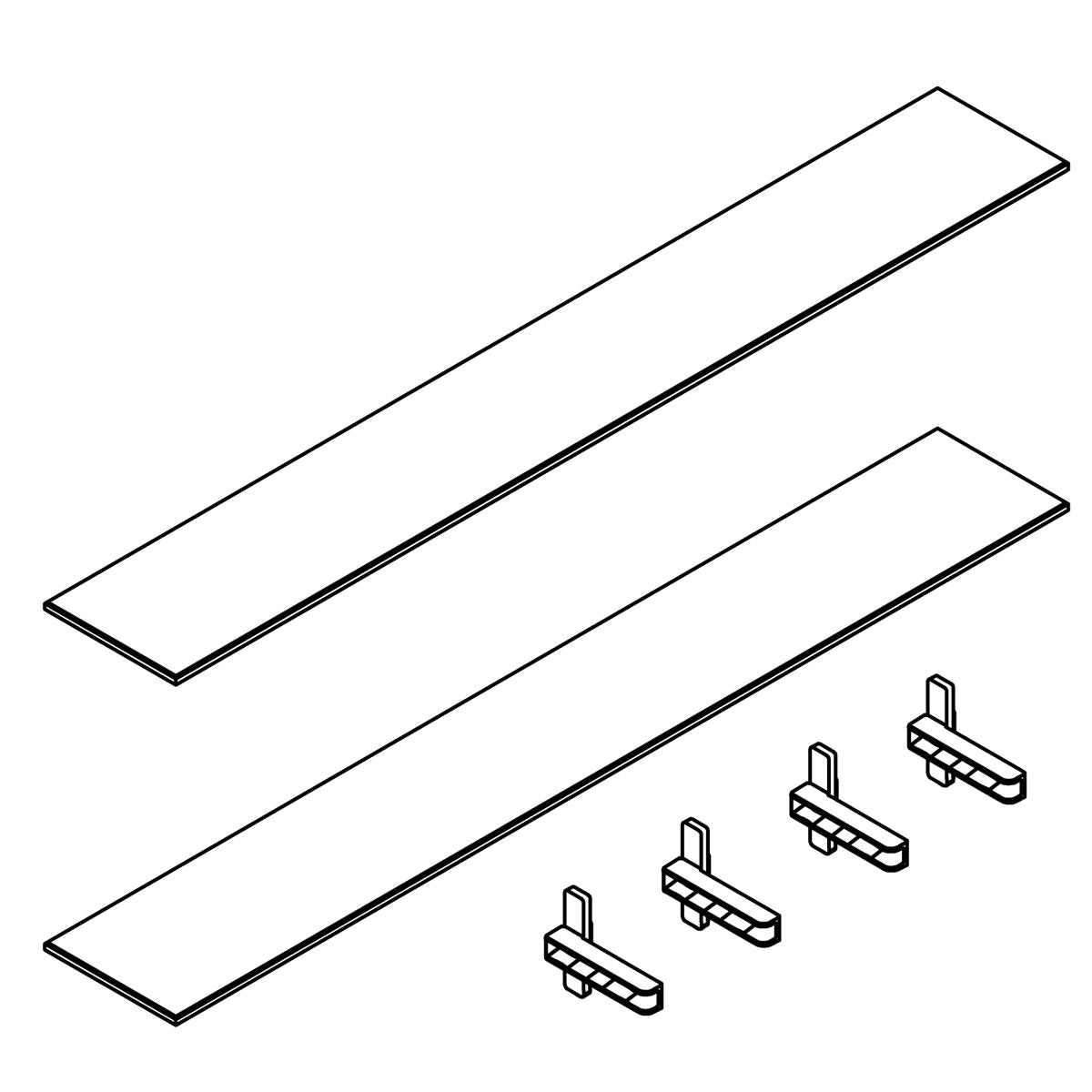 KOHLER Glass Shelf 30" Good (2 Shelf 4 Holders), K-1562199