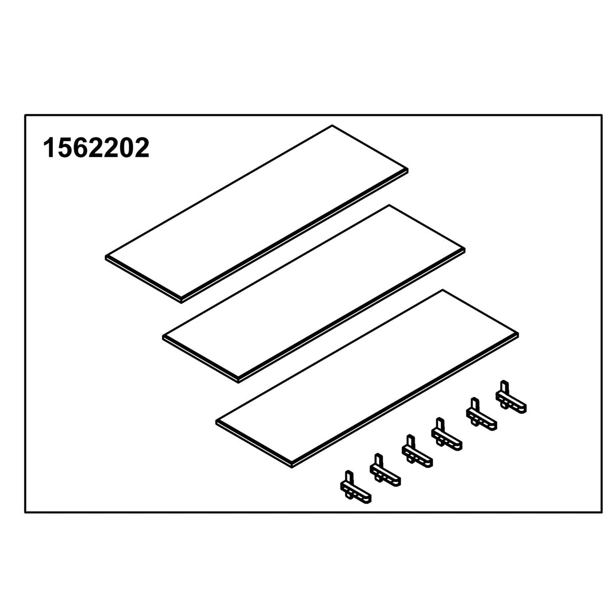 KOHLER Glass Shelf 15" Good (3 Shelf 6 Holders), K-1562202