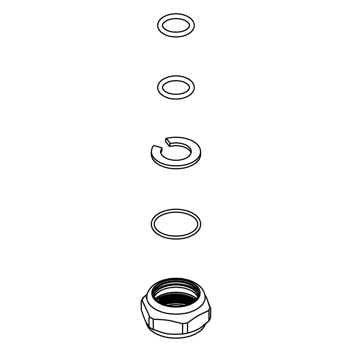 KOHLER Spout Nut Kit - Vibrant Brushed Moderne Brass, K-1563349-2MB