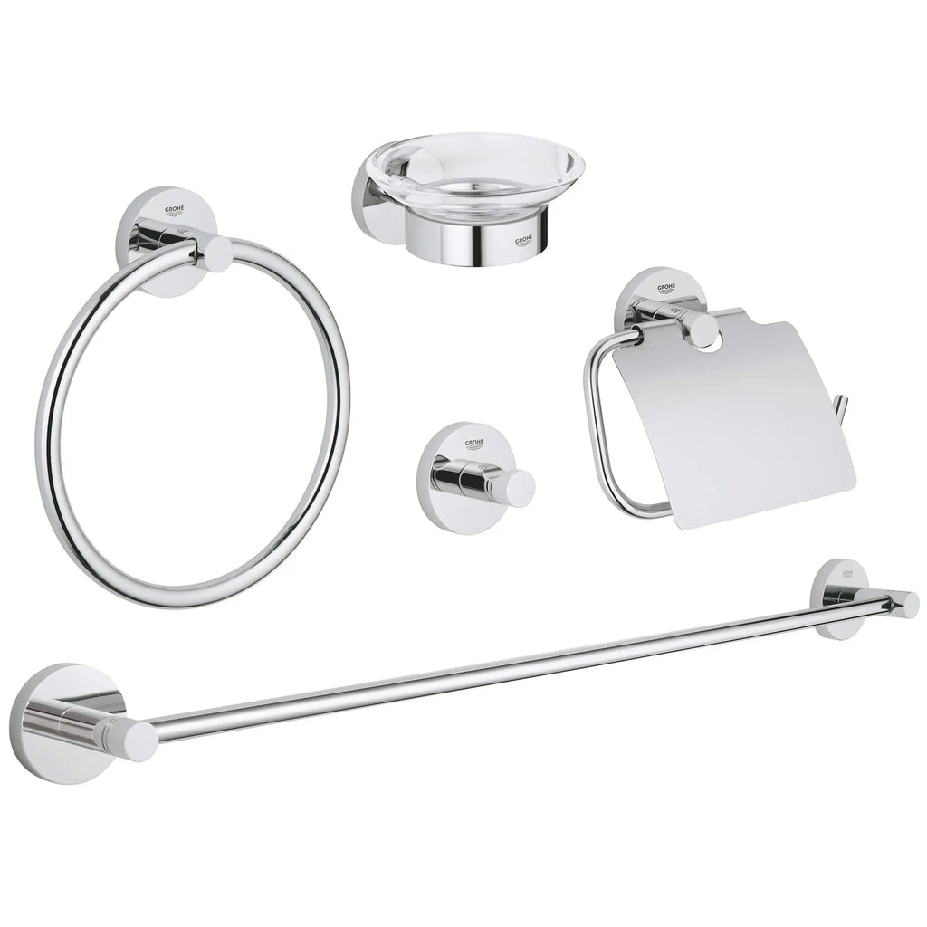 GROHE 40344001 Essentials 5-in-1 Accessory Set - Chrome