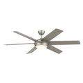 KICHLER 310260NI 60 Inch Mint Ceiling Fan With Glass Diffuser In Brushed Nickel With Silver Blades