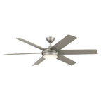 KICHLER 310260NI 60 Inch Mint Ceiling Fan With Glass Diffuser In Brushed Nickel With Silver Blades