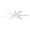 KICHLER 310260WH 60 Inch Mint Ceiling Fan With Glass Diffuser In White With White Blades