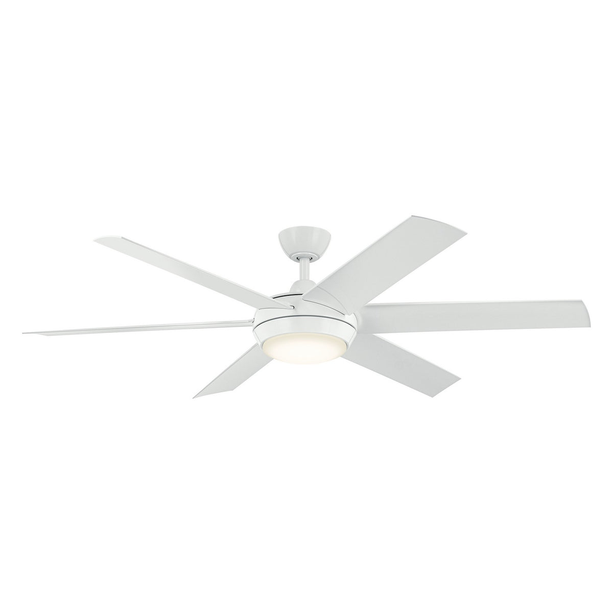 KICHLER 310260WH 60 Inch Mint Ceiling Fan With Glass Diffuser In White With White Blades