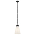 KICHLER 52661BK Marsailli 19" 1-Light Medium Pendant With Opal Glass In Black