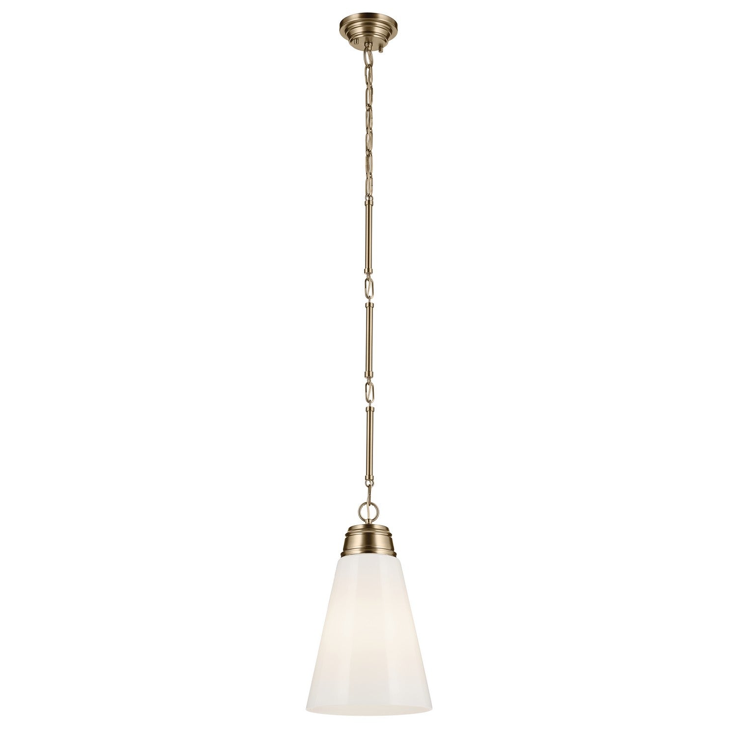 KICHLER 52661CPZ Marsailli 19" 1-Light Medium Pendant With Opal Glass In Champagne Bronze