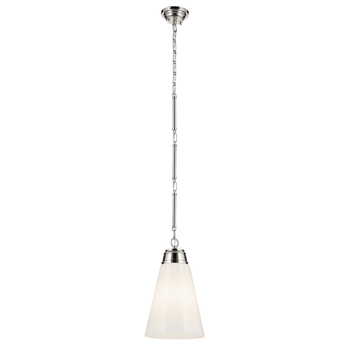 KICHLER 52661PN Marsailli 19" 1-Light Medium Pendant With Opal Glass In Brushed Nickel