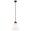 KICHLER 52662BK Marsailli 19.75" 1-Light Large Pendant With Opal Glass In Black