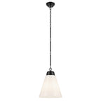 KICHLER 52662BK Marsailli 19.75" 1-Light Large Pendant With Opal Glass In Black