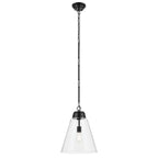 KICHLER 52662BKCLR Marsailli 19.75" 1-Light Large Pendant With Clear Glass In Black
