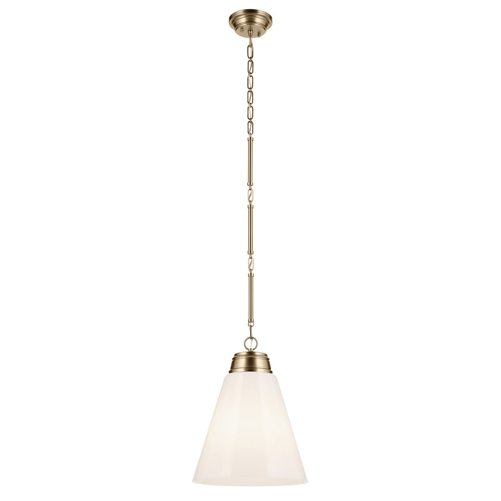 KICHLER 52662CPZ Marsailli 19.75" 1-Light Large Pendant With Opal Glass In Champagne Bronze