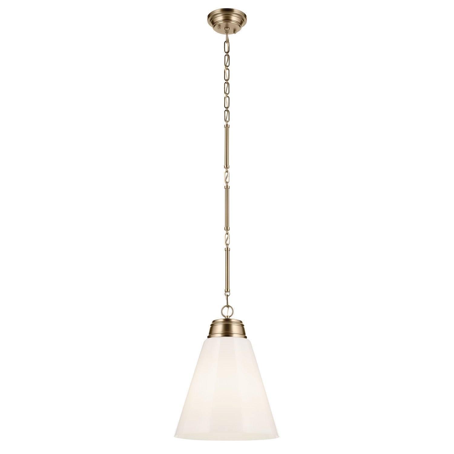 KICHLER 52662CPZ Marsailli 19.75" 1-Light Large Pendant With Opal Glass In Champagne Bronze