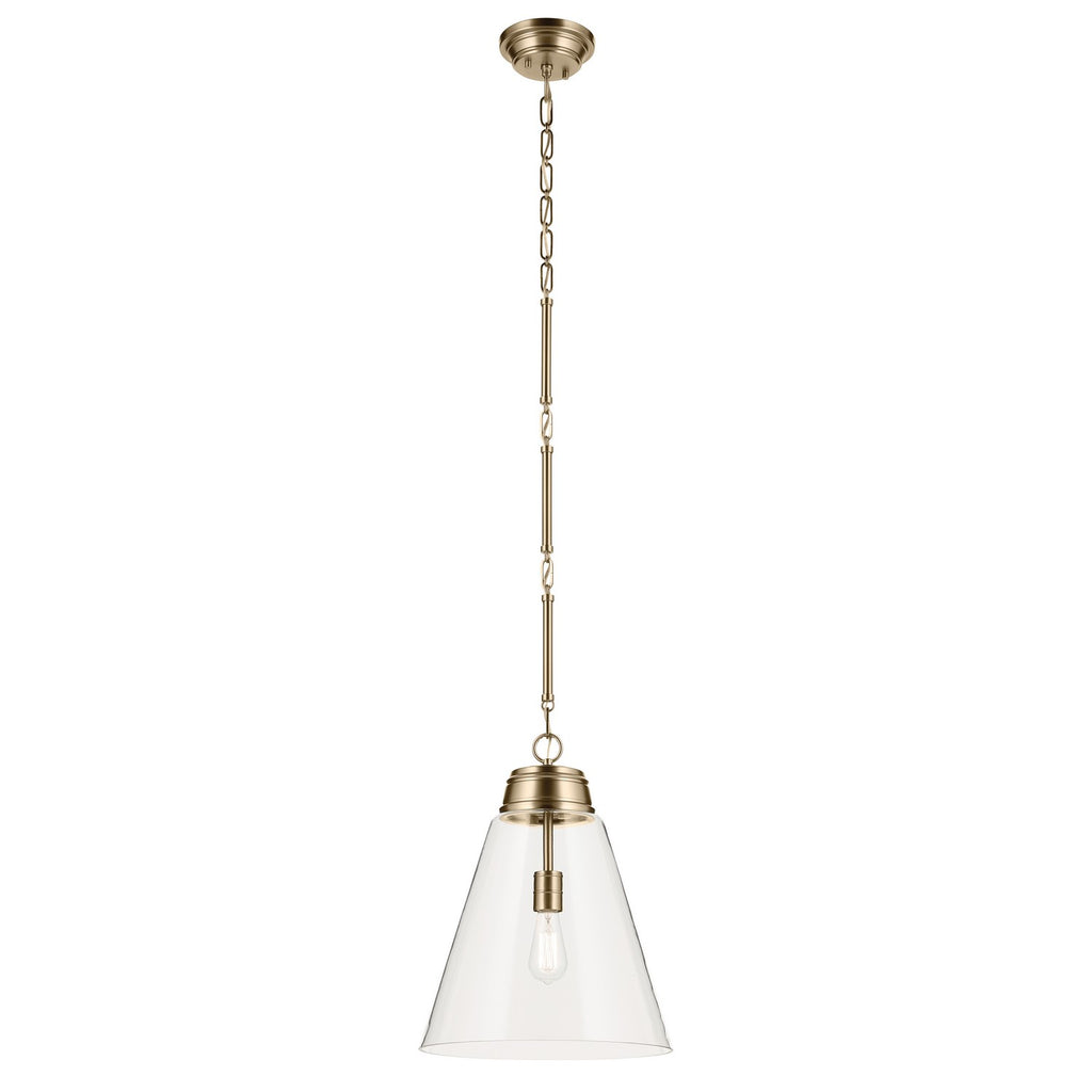KICHLER 52662CPZCLR Marsailli 19.75" 1-Light Large Pendant With Clear Glass In Champagne Bronze
