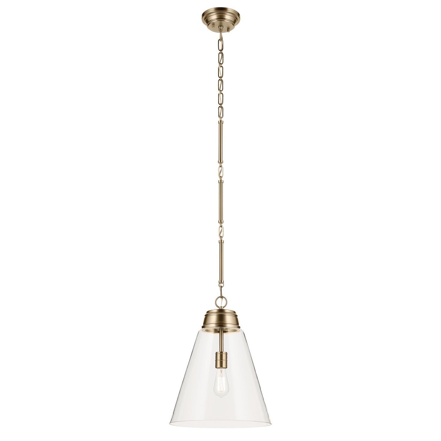 KICHLER 52662CPZCLR Marsailli 19.75" 1-Light Large Pendant With Clear Glass In Champagne Bronze