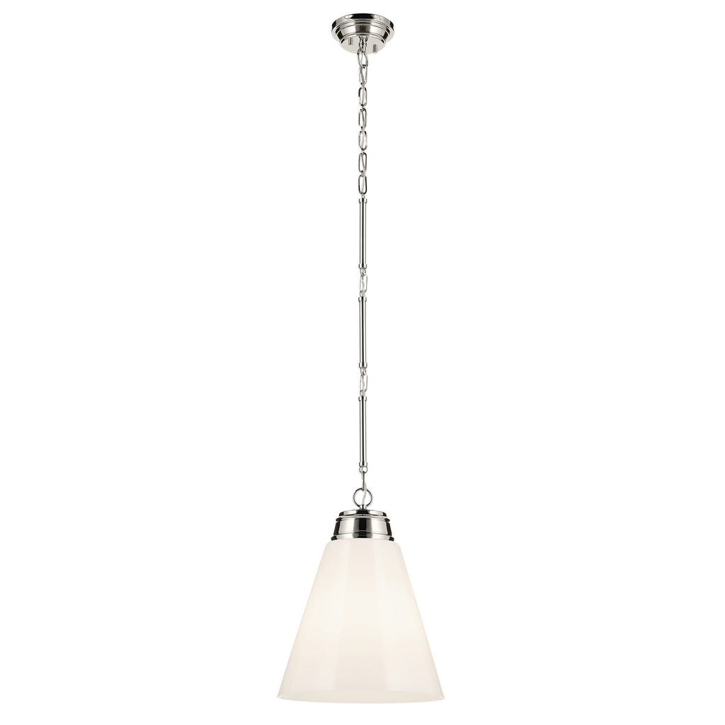 KICHLER 52662PN Marsailli 19.75" 1-Light Large Pendant With Opal Glass In Brushed Nickel