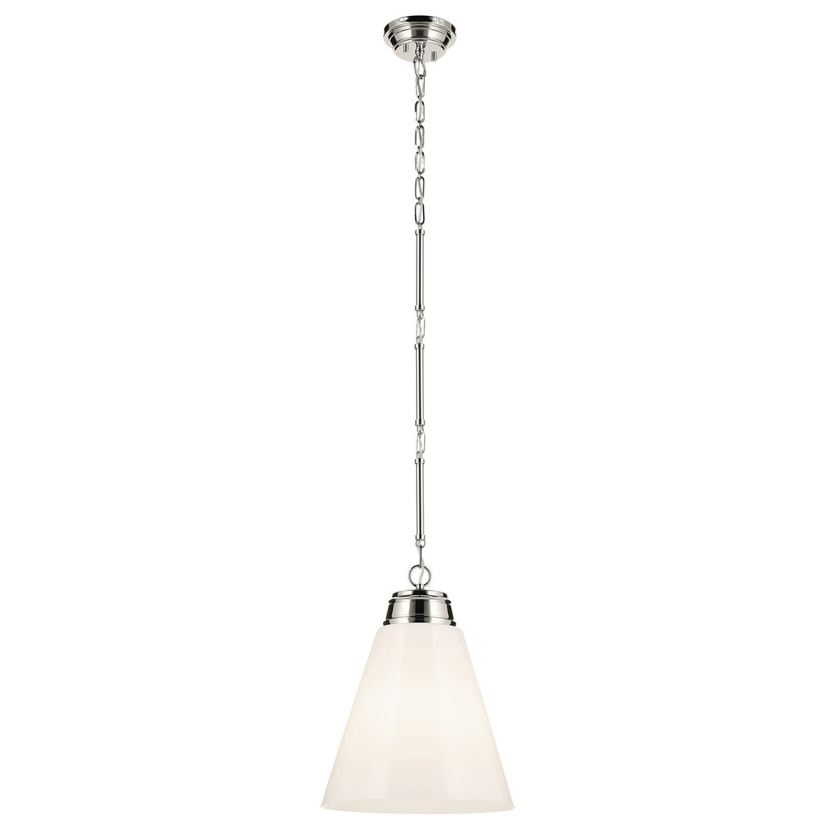 KICHLER 52662PN Marsailli 19.75" 1-Light Large Pendant With Opal Glass In Brushed Nickel
