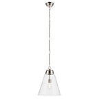KICHLER 52662PNCLR Marsailli 19.75" 1-Light Large Pendant With Clear Glass In Brushed Nickel