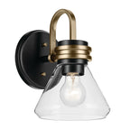 KICHLER 55153BKCLR Farum 9.5" 1-Light Wall Sconce With Clear Glass In Black