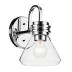 KICHLER 55153CHCLR Farum 9.5" 1-Light Wall Sconce With Clear Glass In Chrome