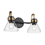 KICHLER 55154BKCLR Farum 19.25" 2-Light Vanity Light With Clear Glass In Black