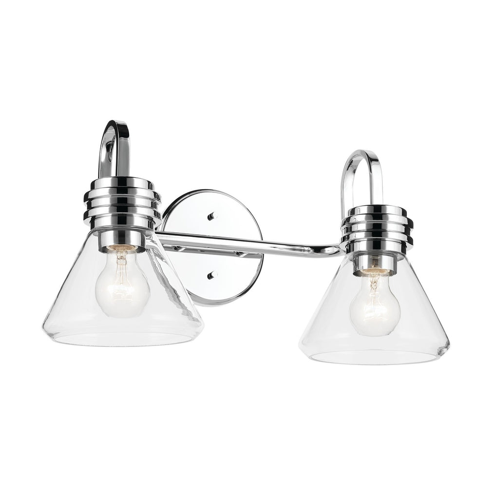 KICHLER 55154CHCLR Farum 19.25" 2-Light Vanity Light With Clear Glass In Chrome