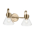 KICHLER 55154CPZCLR Farum 19.25" 2-Light Vanity Light With Clear Glass In Champagne Bronze