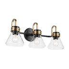 KICHLER 55155BKCLR Farum 26" 3-Light Vanity Light With Clear Glass In Black
