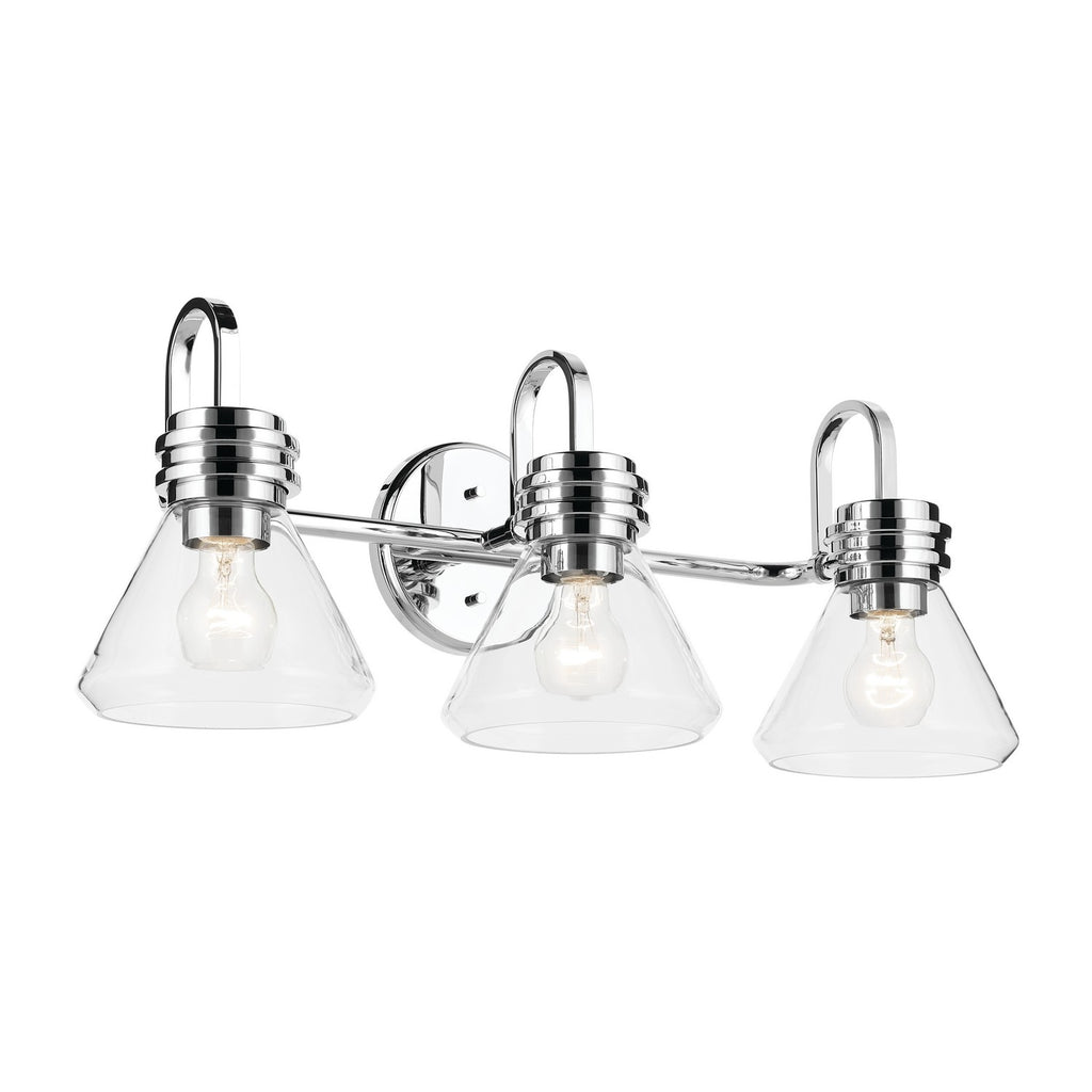 KICHLER 55155CHCLR Farum 26" 3-Light Vanity Light With Clear Glass In Chrome