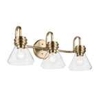KICHLER 55155CPZCLR Farum 26" 3-Light Vanity Light With Clear Glass In Champagne Bronze